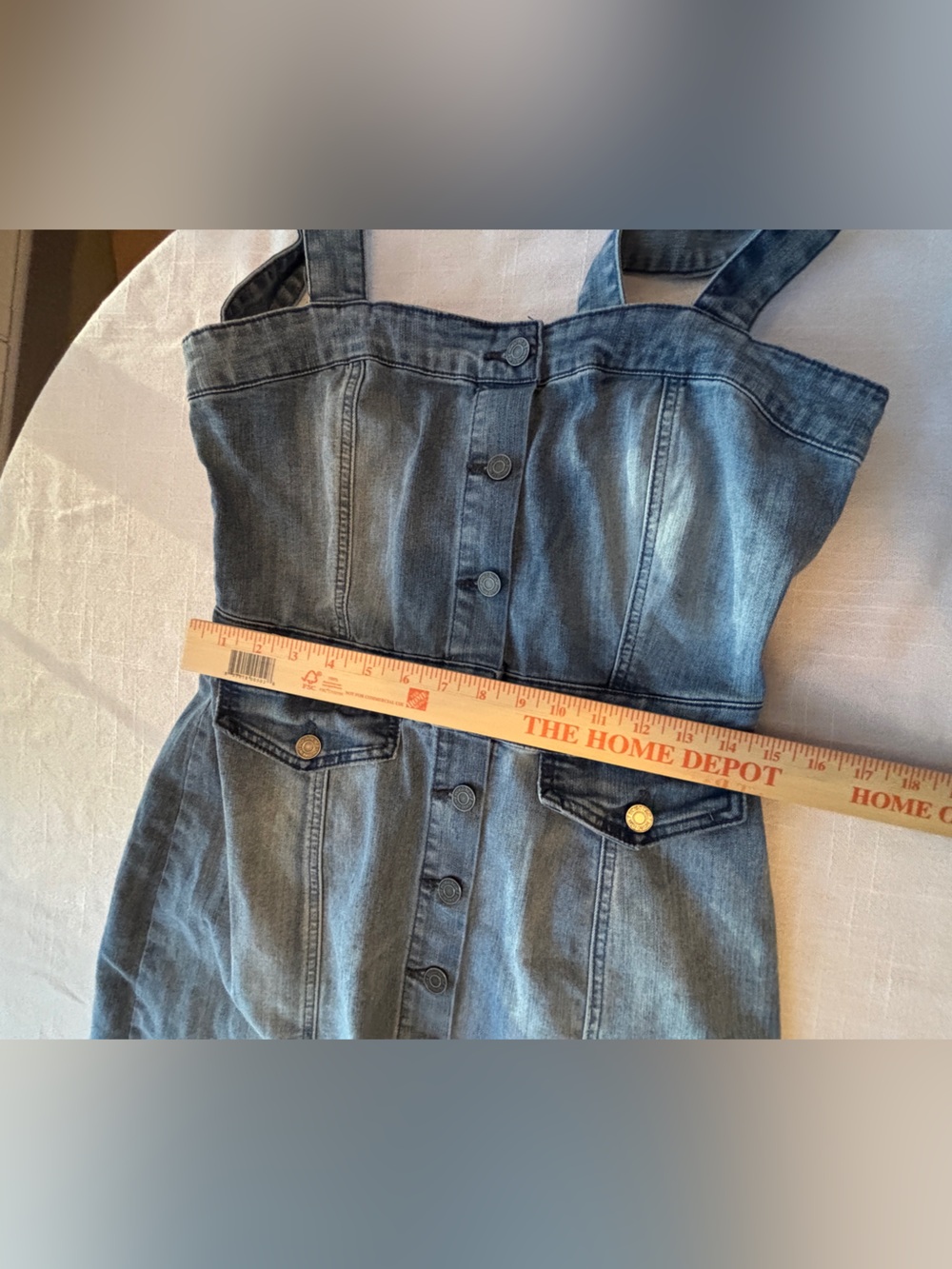 Indigo Robe Denim Button-Front Midi Dress with Straps - Blue Women’s Medium - Picture 6 of 10